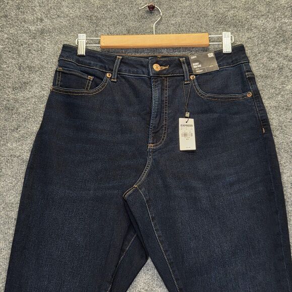 Express Jeans Womens 10R Dark Wash Curvy Skinny High Rise Supersoft Stretch - Picture 2 of 12